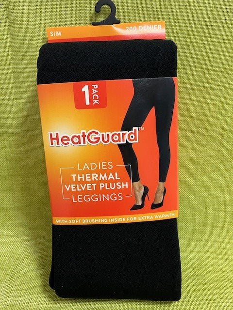 HeatGuard Ladies Thermal Velvet Plush Leggings 200 Denier - Multiple size & colour options