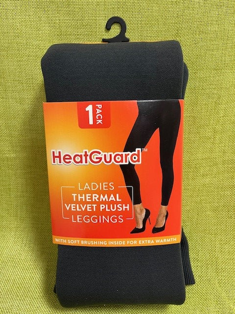 HeatGuard Ladies Thermal Velvet Plush Leggings 200 Denier - Multiple size & colour options