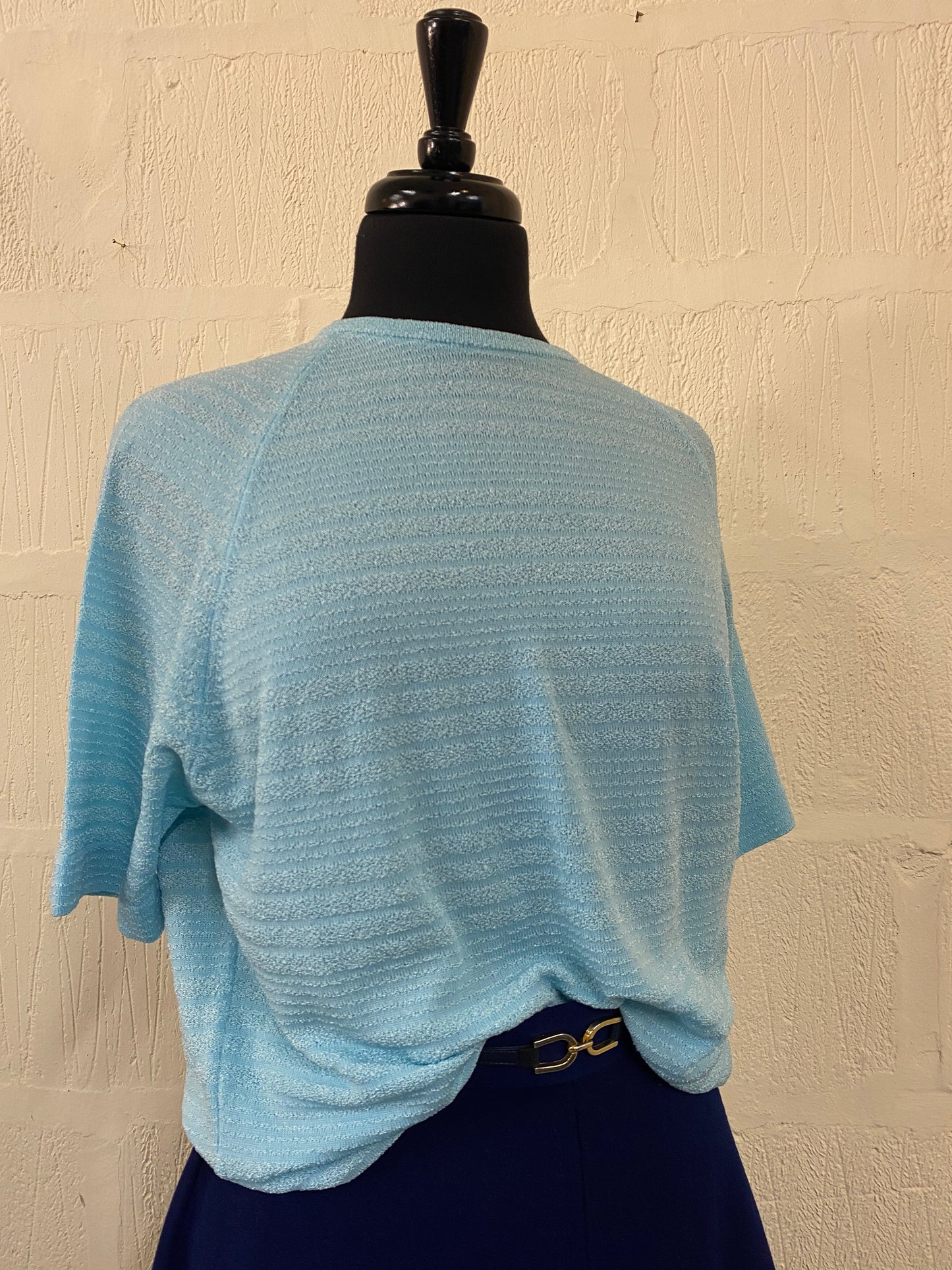 Vintage Turquoise Knitted Top Size 14