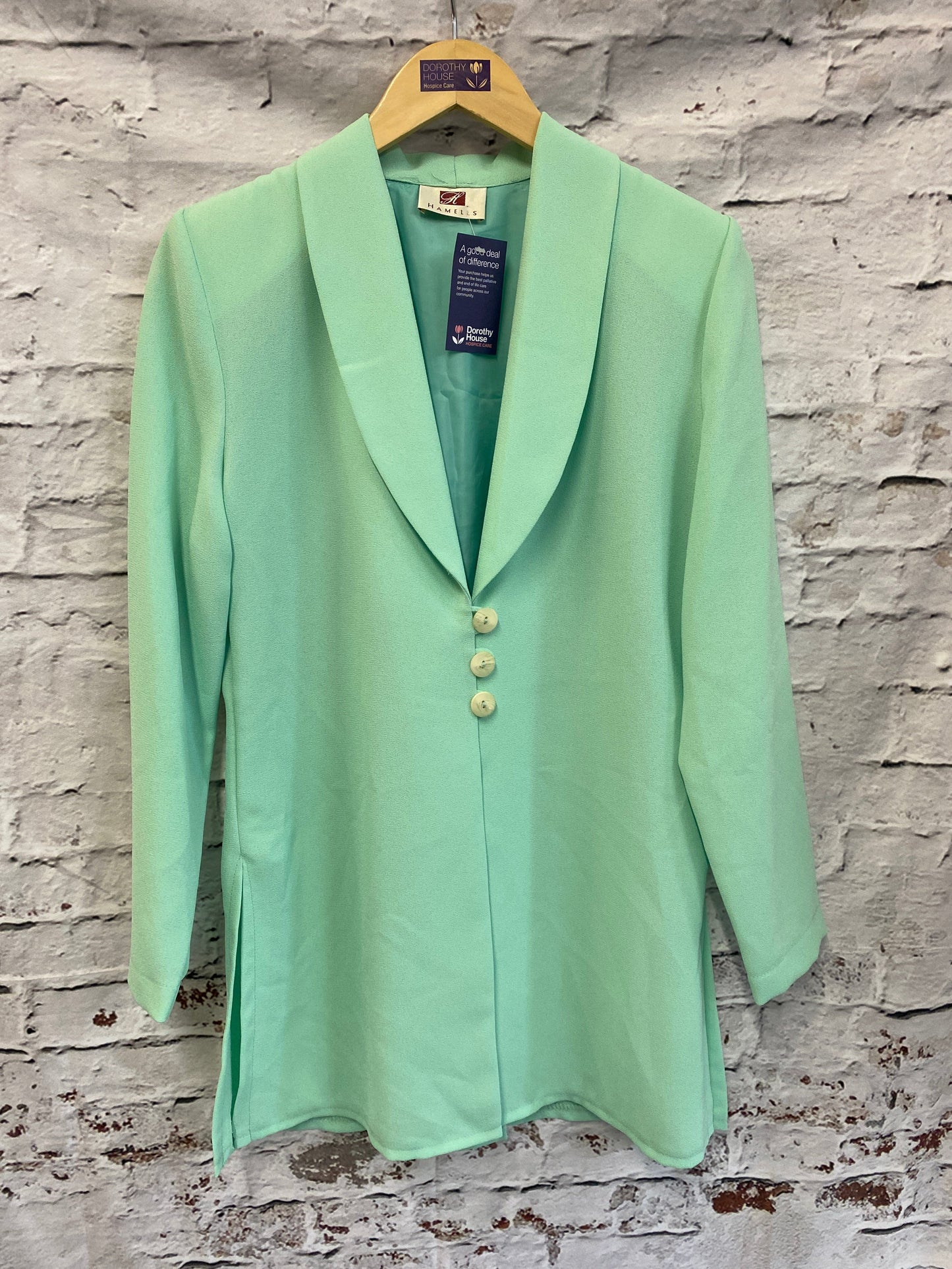 Vintage Pale Green Long Statement Blazer | Jacket Size 10