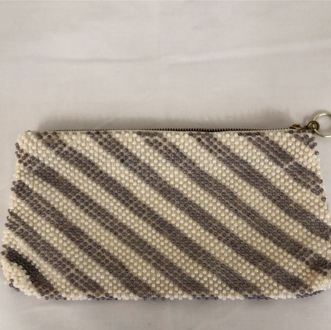 Grey beaded clutch bag new arrivals